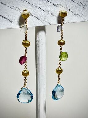 Marco Bicego 18k Gold Semi-Precious | Earrings “Paradise” | Thin Delicate